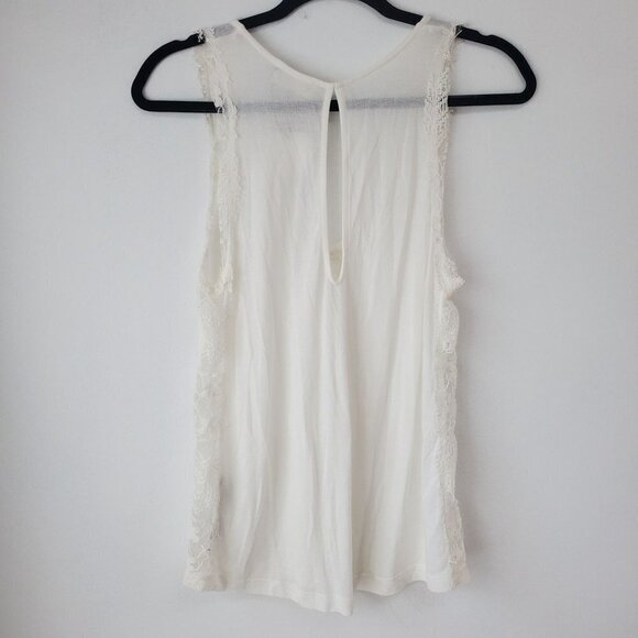 NWT Zara V-Neck Sleeveless Tank Top Lace See-Through Sides Viscose M - Picture 2 of 8